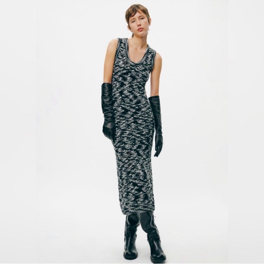 Zara Knit Bodycon Midi Dress